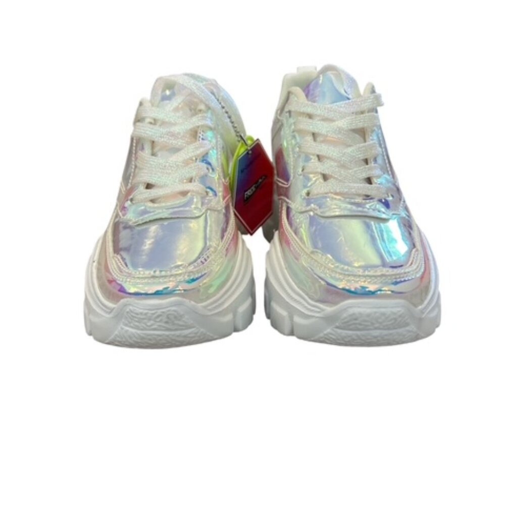 Freewalk Lucky Step Chunky Bottoms, Size 7, Foam Iridescent and White